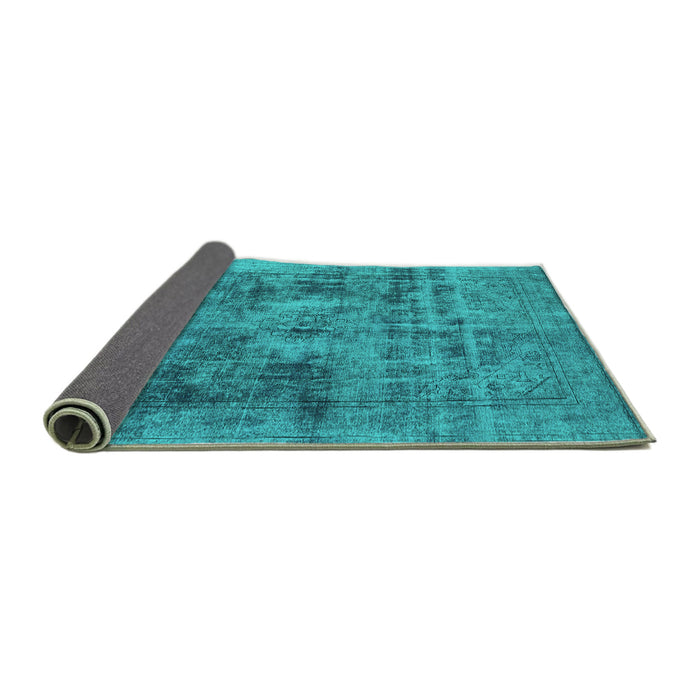 Sideview of Oriental Turquoise Industrial Rug, urb2138turq