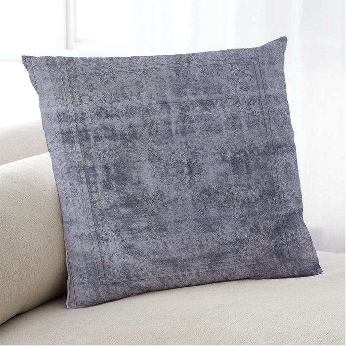 Lifestyle Image of Mid-Century Modern Urban Square Grape Purple Throw Pillow, 18 inch by 18 inch, pwurb2138