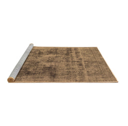 Sideview of Machine Washable Oriental Brown Industrial Rug, wshurb2138brn