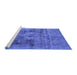 Sideview of Machine Washable Oriental Blue Industrial Rug, wshurb2138blu