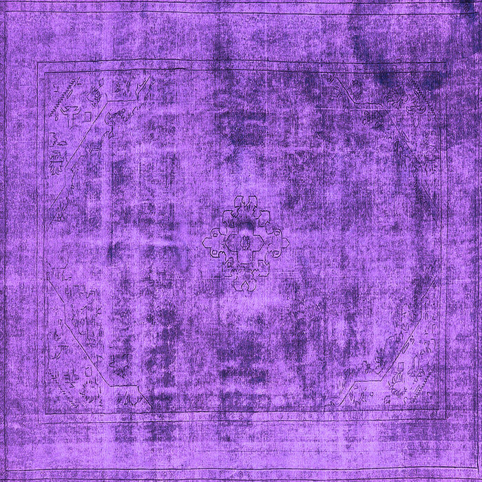 Square Machine Washable Oriental Purple Industrial Area Rugs, wshurb2138pur