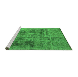 Sideview of Machine Washable Oriental Green Industrial Area Rugs, wshurb2138grn