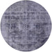 Round Mid-Century Modern Purple Oriental Rug, urb2138