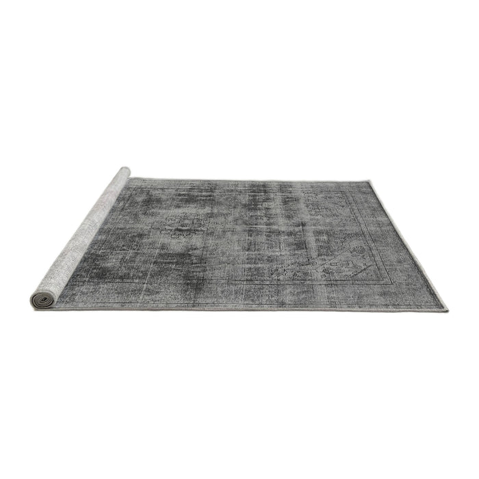 Sideview of Machine Washable Oriental Gray Industrial Rug, wshurb2138gry