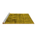 Sideview of Machine Washable Oriental Yellow Industrial Rug, wshurb2138yw