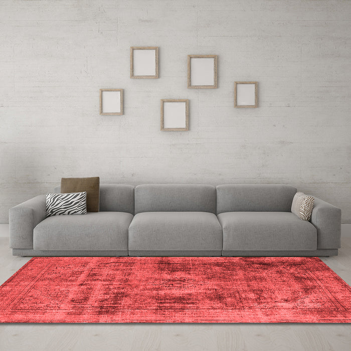 Industrial Red Washable Rugs
