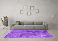 Machine Washable Oriental Purple Industrial Rug, wshurb2138pur