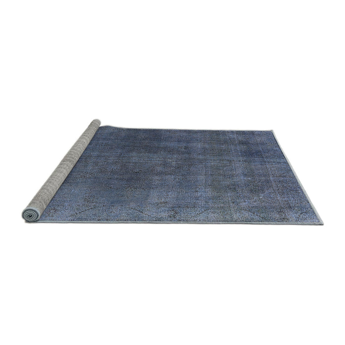 Sideview of Machine Washable Industrial Modern Purple Navy Blue Rug, wshurb2139