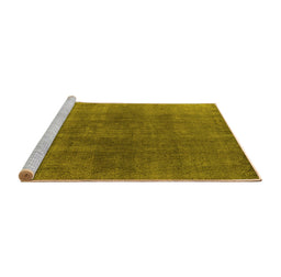 Sideview of Machine Washable Oriental Yellow Industrial Rug, wshurb2139yw