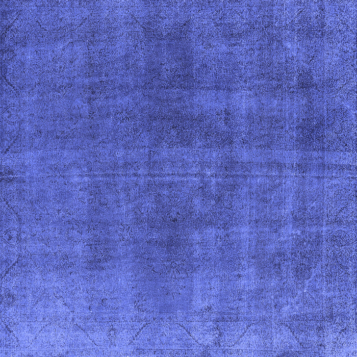 Square Machine Washable Oriental Blue Industrial Rug, wshurb2139blu