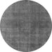 Round Oriental Gray Industrial Rug, urb2139gry