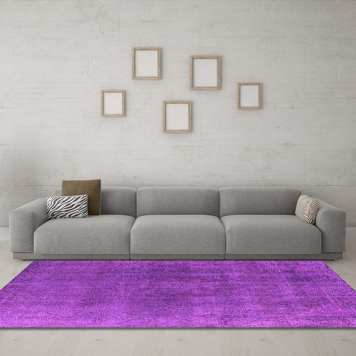 Machine Washable Oriental Pink Industrial Rug in a Living Room, wshurb2139pnk