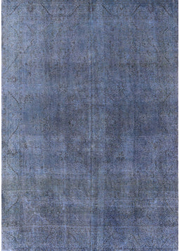 Mid-Century Modern Purple Navy Blue Oriental Rug, urb2139