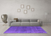 Machine Washable Oriental Purple Industrial Rug, wshurb2139pur