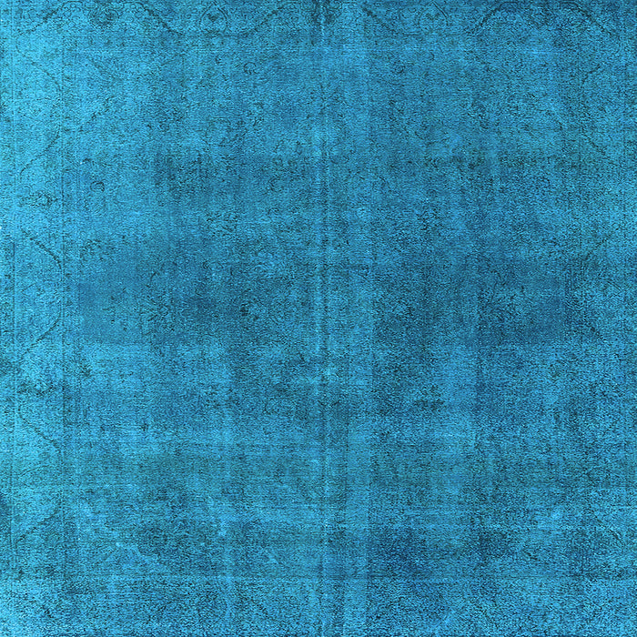 Square Machine Washable Oriental Light Blue Industrial Rug, wshurb2139lblu