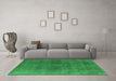 Machine Washable Oriental Green Industrial Area Rugs in a Living Room,, wshurb2139grn