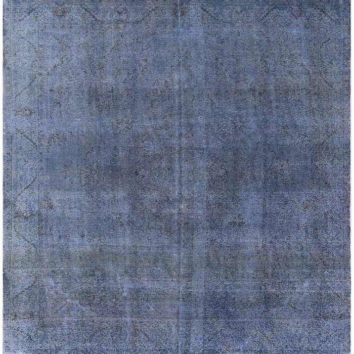 Square Machine Washable Industrial Modern Purple Navy Blue Rug, wshurb2139