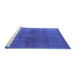 Sideview of Machine Washable Oriental Blue Industrial Rug, wshurb2139blu
