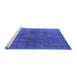 Sideview of Machine Washable Oriental Blue Industrial Rug, wshurb2139blu