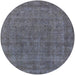 Round Mid-Century Modern Light Slate Gray Oriental Rug, urb2140