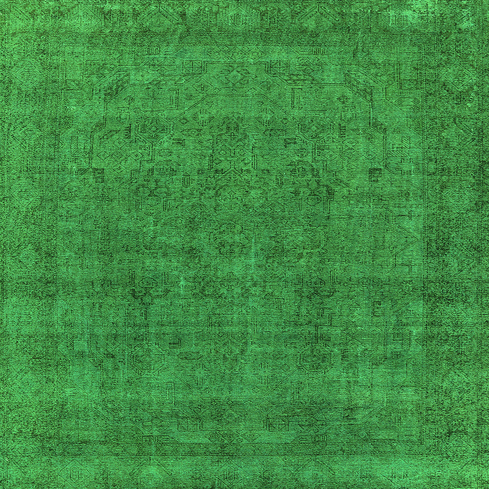 Square Oriental Green Industrial Rug, urb2140grn