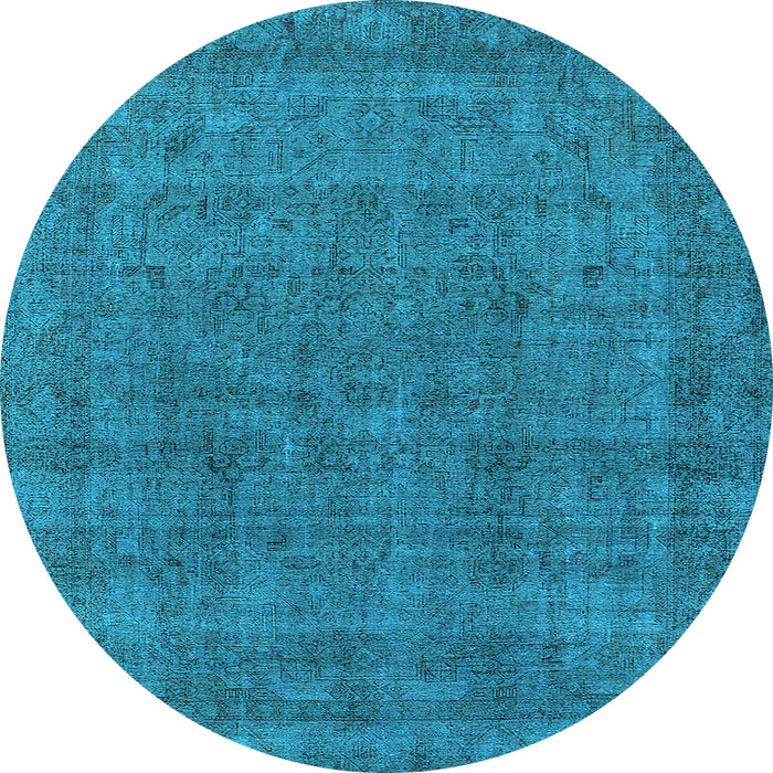 Round Oriental Light Blue Industrial Rug, urb2140lblu