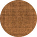 Round Machine Washable Oriental Orange Industrial Area Rugs, wshurb2140org