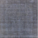 Square Machine Washable Industrial Modern Light Slate Gray Rug, wshurb2140