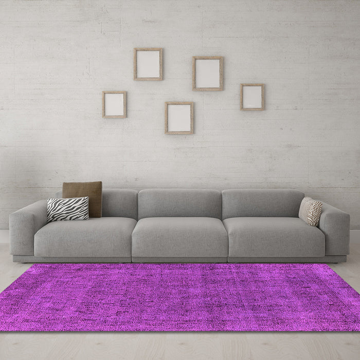 Machine Washable Oriental Pink Industrial Rug in a Living Room, wshurb2140pnk