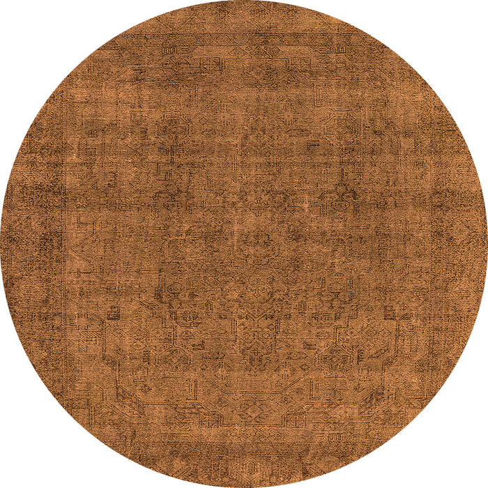 Round Oriental Orange Industrial Rug, urb2140org