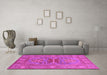 Machine Washable Oriental Pink Industrial Rug in a Living Room, wshurb2141pnk