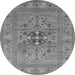 Round Oriental Gray Industrial Rug, urb2141gry