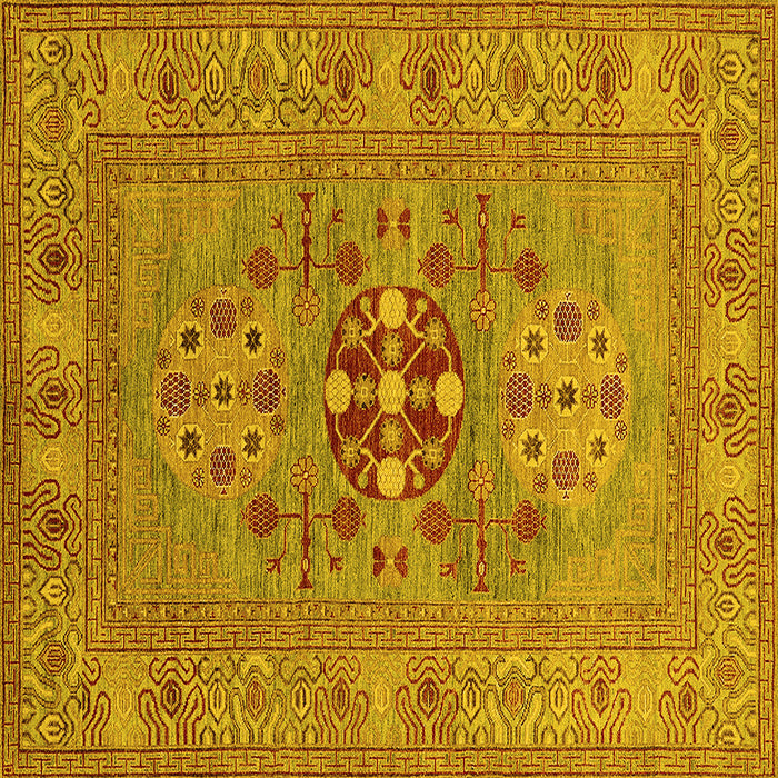 Square Oriental Yellow Industrial Rug, urb2141yw