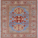 Square Mid-Century Modern Chestnut Red Oriental Rug, urb2141