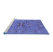 Sideview of Machine Washable Oriental Blue Industrial Rug, wshurb2141blu