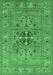 Machine Washable Oriental Emerald Green Industrial Area Rugs, wshurb2141emgrn