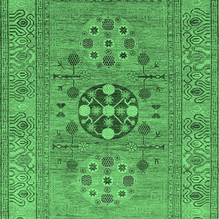 Machine Washable Oriental Emerald Green Industrial Area Rugs, wshurb2141emgrn