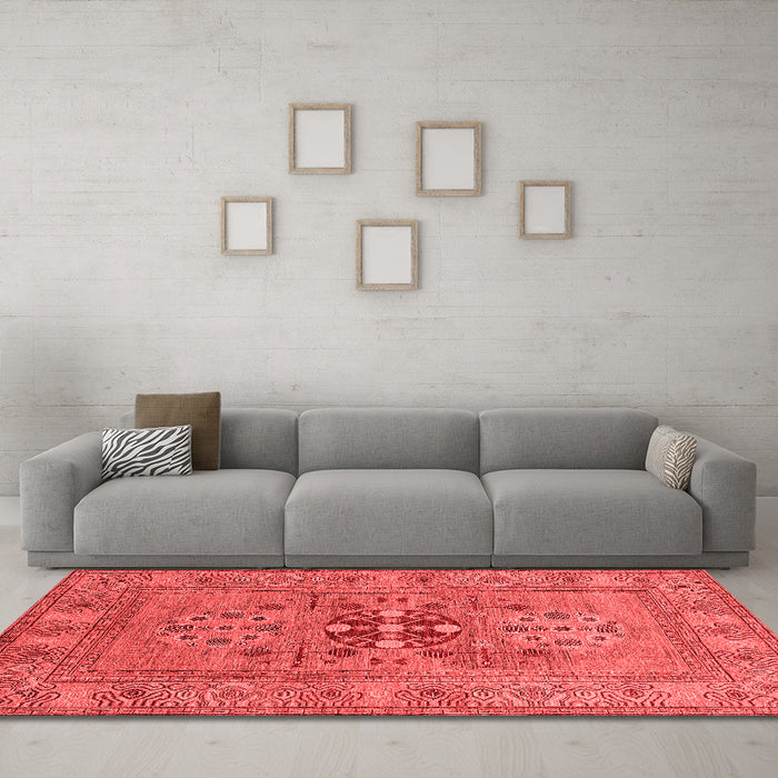 Industrial Red Washable Rugs