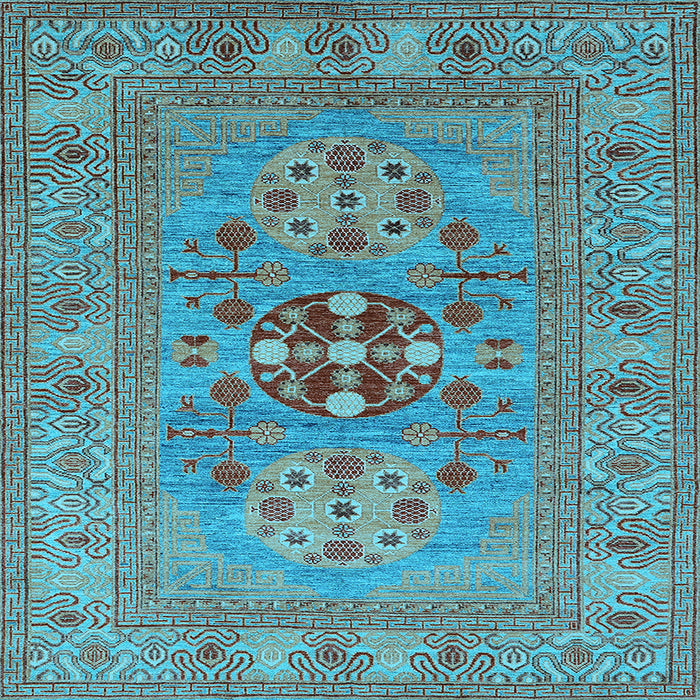 Square Oriental Light Blue Industrial Rug, urb2141lblu