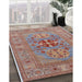 Mid-Century Modern Chestnut Red Oriental Rug in Family Room, urb2141