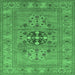 Square Oriental Emerald Green Industrial Rug, urb2141emgrn