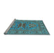 Sideview of Machine Washable Oriental Light Blue Industrial Rug, wshurb2141lblu