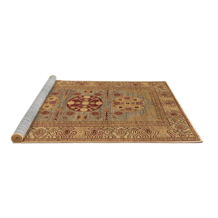 Sideview of Machine Washable Oriental Brown Industrial Rug, wshurb2141brn