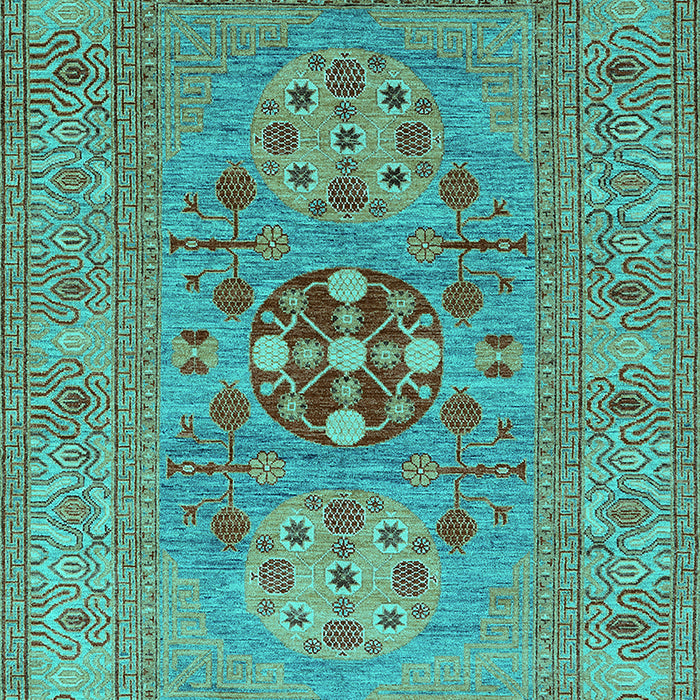 Machine Washable Oriental Turquoise Industrial Area Rugs, wshurb2141turq