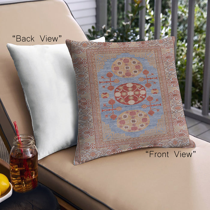 Front View of Mid-Century Modern Urban Square Chestnut Red Throw Pillow, 18 inch by 18 inch, pwurb2141