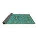 Sideview of Oriental Turquoise Industrial Rug, urb2141turq