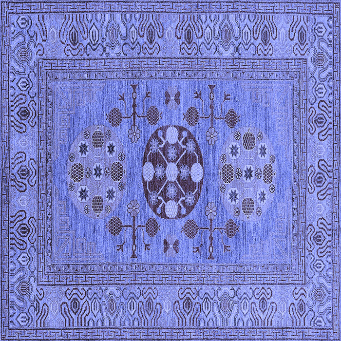 Square Oriental Blue Industrial Rug, urb2141blu
