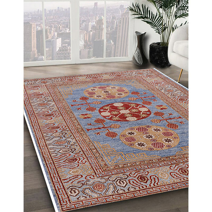 Machine Washable Industrial Modern Chestnut Red Rug in a Family Room, wshurb2141