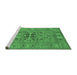 Sideview of Machine Washable Oriental Emerald Green Industrial Area Rugs, wshurb2141emgrn