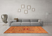 Machine Washable Oriental Orange Industrial Area Rugs in a Living Room, wshurb2141org